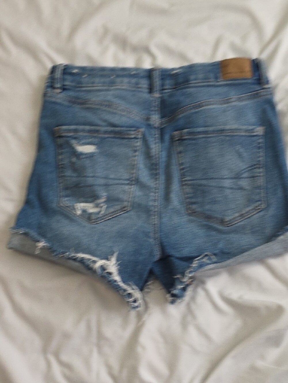 American Eagle Outfitters Distressed Denim Jean Shorts - Blue - Picture 4 of 4